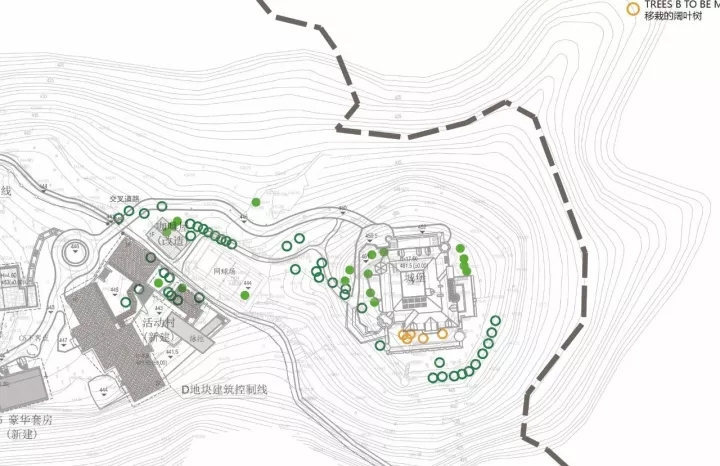 裸心堡选取了轻质结构、切合山地的吊脚楼结构